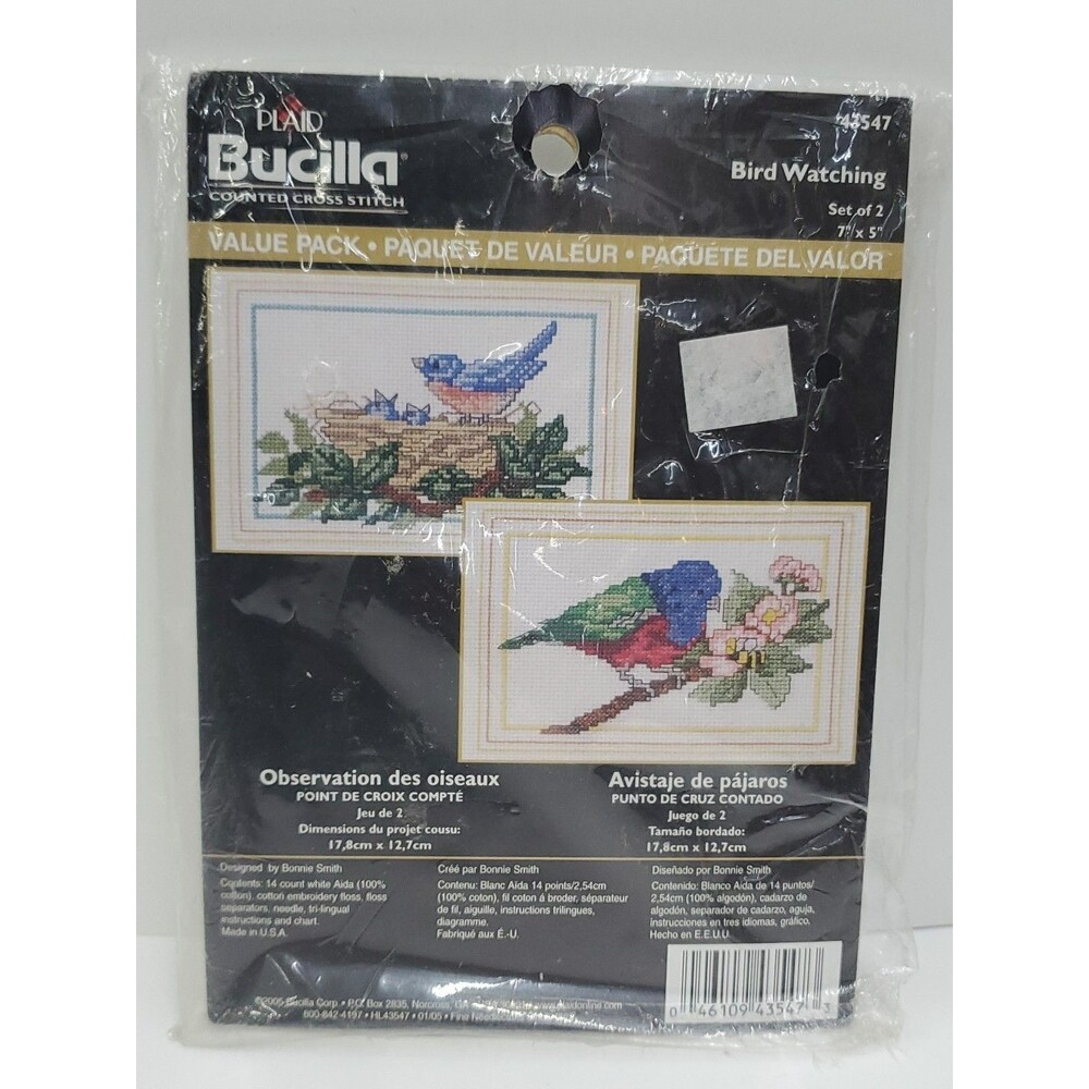 Bucilla‎ Cross Stitch Kit (Value Pack) Bird Watching/43547/Needlework/Crafts